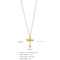 Gold stainless steel cross necklace featuring colorful micro-paved cubic zirconia stones - Gold-Rainbow Zirconia (A291)