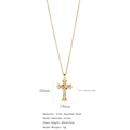 316L stainless steel gold cross necklace with multicolored micro-pave zircons - Gold-Hollow Colorful Stones (A294)