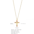 Gold plated 316L stainless steel cross necklace with colorful zircon stones - Gold-Icon Colorful Stones (A295)