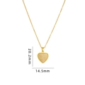 Goldene Herz-Halskette mit funkelnden Zirkonia-Anhängern, Höhe 20,2mm, Breite 14,5mm - Klassisches Weißes Zirkonia Herz (A257)