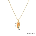 18K gold plated necklace with orange flip-flop pendant and evil eye details - Orange
