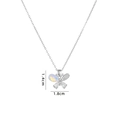 Collar de acero de titanio con mariposa de opalo colorida y piedras de circon - Estilo de Mariposa A (Plateado)