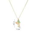 Collar de mariposa dorada con alas naranjas y verdes, perlas y circonitas finas - Estilo de Mariposa B (Dorado)