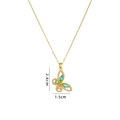 Pendente farfalla in acciaio al titanio con pietre colorate e perle eleganti - Stile Farfalla C (Oro)