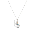 Pendente farfalla in titanio argento con gemme colorate e dettagli in pavé - Stile Farfalla C (Argento)
