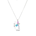 Collana in titanio con ciondolo a farfalla in gemme multicolore e catena argento - Stile Farfalla D (Argento)