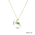 Weihnachts-Elch-Halskette in Gold-Finish mit blauem Stein und weißen Kristallen - Gold-Blau