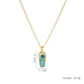 Blauer Augen-Emaille-Flip-Flop-Anhänger an einer 18k vergoldeten Edelstahlkette - Blau