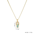 18K vergoldete Evil Eye Kapsel Halskette mit weißer Emaille und funkelndem Zirkonia-Stein - Weiß