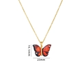 Collana in acciaio al titanio con ciondolo a farfalla rossa e zirconi brillanti - Farfalla Intrecciata Rosso Nero Blu