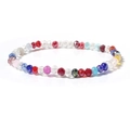 Minimalist multi-color faceted bead bracelet with sparkling glass crystals in various tones - Colorful
