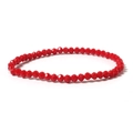 Elegantes minimalistisches rotes facettiertes Kristallperlenarmband mit Politur-Effekt - Rot