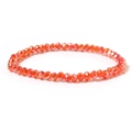 Minimalistisches orangefarbenes facettiertes Glasperlenarmband mit AB-Regenbogeneffekt - Orange
