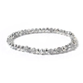 Minimalistisches mehrseitiges silbergraues Perlenarmband mit hochreflektierendem Kristall-Finish - Silber