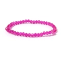Minimalistisches facettiertes rosarotes Perlenarmband mit elastischem Band und Glanz - Fuchsia