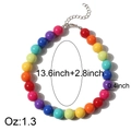 Collar de cuentas geométricas coloridas para mascotas con cierre de langosta plateado - Pequeño (22750 Pequeño)