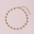 Chic gold-plated bead chain bracelet with lobster clasp and adjustable link extension - Gold Beaded Chain (BR1770-2)