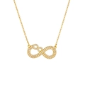 Infinity 8 gold plated titanium steel necklace with sparkling zircon infinity pendant - Gold (A2133)