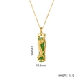 Collana con ciondolo a drago dorato con pietra verde cilindrica e catena d'oro - Motivo Dragone Cilindro Verde (A2153)