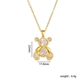 18K vergulde ketting met een schattige met zirkoon bezette berenhanger voor dames - Wit-Goud