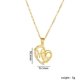 Collier cœur Mom doré avec cristaux blancs et dimensions de 18,5 mm x 16,5 mm - Cœur A2000