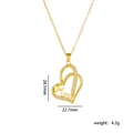 Collier doré avec pendentif cœur 'Mom' et zircons brillants pour la Fête des Mères - Cœur A2001