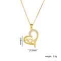 Collier avec pendentif cœur doré, gravure MOM et cristaux pour la fête des mères - Cœur A2002