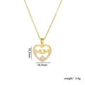 Collier cœur MUM doré avec cristaux et pierre centrale, taille 18,3mm x 18,3mm - Cœur A2003