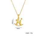 Golden balloon dog pendant necklace with sparkling crystal base and fine cross chain - Balloon Dog Gold Rocking Base Style (A778)