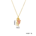 Collier doré avec pendentif BABY et breloque pied en gemme rose pour la fête des mères - Bébé A2008