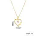 Collier cœur doré pour maman avec pavé de cristaux et fini 18K, pendentif 22,1 mm - Cœur A2009