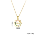 Collier MAMA doré avec pierres arc-en-ciel et cadre floral pendentif de 19,8 mm - Cœur A2010