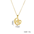 Collier cœur doré avec gravure Mom et cristaux blancs, cadeau élégant pour la fête - Cœur A2011