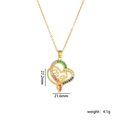 Collier cœur doré pour femme avec zircons multicolores et pendentif MAMA chic - Cœur A2013