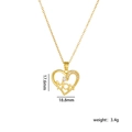 Collier avec pendentif cœur doré, inscription MOM et pierres de zircon pour maman - Cœur A2014