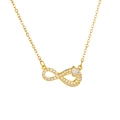 Collar infinito dorado para mujer con circonita de corazón y cristales micro-pavé - Dorado (A2137)