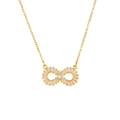 Collar dorado infinito con circonitas de corte baguette y cadena de eslabones finos - Dorado (A2139)