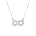 Collar con colgante de infinito en plata y piedras de circonita cúbica para mujer - Plateado (A2140)