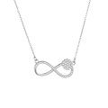 Collar con colgante de infinito plateado y circonitas sobre una cadena delicada - Dorado (A2142)