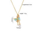 Collar de mariposa de titanio con esmalte azul, circonitas y borla de perla blanca - Estilo Mariposa Gris Oro (A2173)