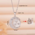 Zilveren ketting met draaibare maan en sterren hanger met zirkonia steentjes - Draaiende Ster Zilver (2699)