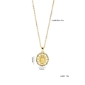 Collar de la Virgen María dorado con circonitas de colores y cadena ajustable - Circonia Multicolor María Redonda (A476)