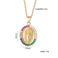 Collana d'oro con pendente della Vergine Maria e pietre di zircone cubico colorate - Zirconia Multicolore Sfumato Maria (A469)