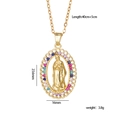 Collana Maria dorata con ciondolo ovale, zirconi multicolori e catena di 40 cm - Zirconia Multicolore Pavé Ovale Maria (A470)