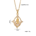 Collana Maria dorata con cornice ovale a stella e zirconi rotondi bianchi - Zirconia Bianca Raggio Stella Ovale Maria (A472)