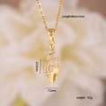 Golden conch pendant necklace with sparkling stones on a 40cm adjustable chain - Conch Style (A1187) / Gold