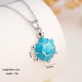 Collana tartaruga argento con motivo smalto blu e ciondolo in zirconia cubica - Tartaruga (1950)