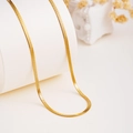 Minimalist 18K gold plated stainless steel snake chain necklace for women - Blade Chain Only (Without Pendant)