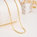 Minimalist golden olive bead chain necklace with polished stainless steel finish - Rice Bead Chain Only (Without Pendant)