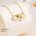 Golden infinity necklace with colorful crystals and white cubic zirconia accents - Gold Infinity Rainbow Zirconia Style (2545)